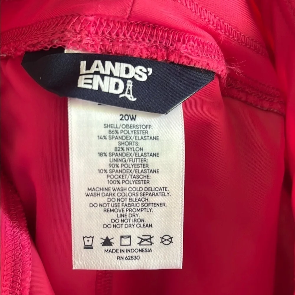 Lands' End Blue Swim Athletic Board Coastal Summer Skort with Shorts Sz 20